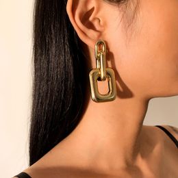 Dangle & Chandelier IngeSight.Z Punk Geometric Square Drop Earrings Gold Colour CCB Plastic Hanging For Women Fashion Jewellery PartyDangle