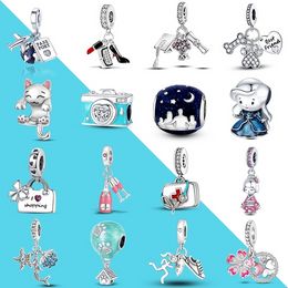 925 Sterling Silver Dangle Charm Diy Travel Plane Bead Women Jewelry Gift Beads Bead Fit Pandora Charms Bracelet DIY Jewelry Accessories