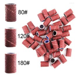 Nail Art Equipment 50/100pcs 80# 120# 180# Sanding Bands Bit Drill Grinding Files Remover Tool Accessory Pedicure Caps Prud22