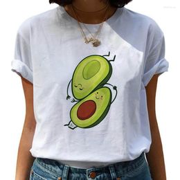 Women's T-Shirt Funny Avocado Vegan Print Lady Casual T Shirt Tops Summer 90s Ullzang Soft Harajuku Kawaii Plus Size Women Phyl22