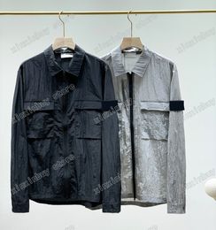 22ss мужские женские дизайнеры куртки куртки нейлоновая металлическая буква человека постепенное изменение футболки стритюва черное серебро m-2xl