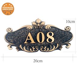 Apartment Villa Plate Style Door Sign Gate Custom Made House Number European any Letters 200mmx100mm 220706