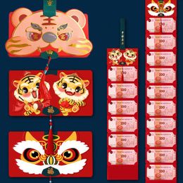 Gift Wrap 6/10 Card Slots Folding Red Envelope 2022 Year Of The Tiger Children's Spring Festival Lucky MoneyGift