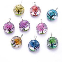 Charms 2pcs Natural Dried Flowers Cabochon Transparent Glass Charm Necklace Earrings Bracelet Pendant Jewellery Making DIY AccessorieCharms