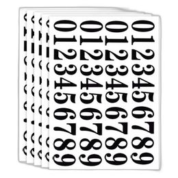 5 Sheets Small Black Adhesive Stickers 200 Pcs Number Stickers