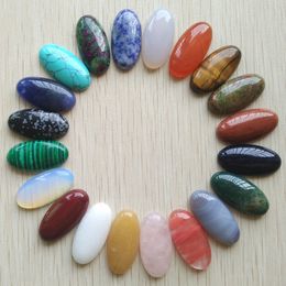 Assorted Natural Stone Oval Shape Cab Cabochons Beads for Jewelry Accessories Making 15x30mm