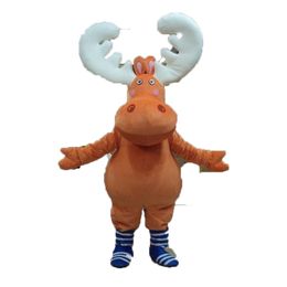 Stage Fursuit Reindeer Mascot Costumes Carnival Hallowen Gifts Unisex Adults Fancy Party Games Outfit Holiday Celebration Cartoon Character Outfits