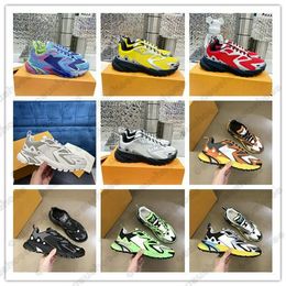 Runner Tatic Italy Designer Mens Flower Casual Shoes Trainer Luxurys Monograms Sneakers Trainers Rubber Outsole Mesh Tyg blandat med Metallic Cow Leather