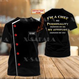 DIY Custom Name Master Chef Kitchen 3D Printed Top Tee High Quality Milk Fibre T shirt Summer Round Neck Men Female Casual Top 220705gx