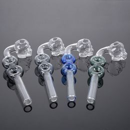 Skull Glass Oil Burner Pipe Smoking Hand Pipes Thick Pyrex Oil Burner Bubbler New Tobacco Spoon Small Dab Rigs For Dry Herb Wax Concentrate