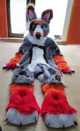 Fursuit Husky Dog Fox Mascot Costume Long Fur Furry Costume Stuffed Animals Wolf