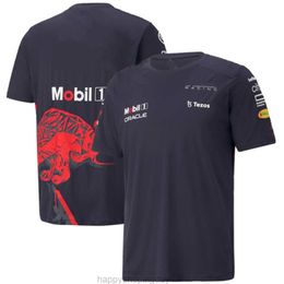 2022 Men's Red Colore Bull F1 Verstappen Jersey Fórmula 1 Cow Graphic Breathable Casual Camista da moda novo Short Short Sleevess012