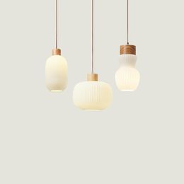 Pendant Lamps Single Head Fishing Line Light Japanese-style Lights Restaurant Inn White Retro Soft Chandelier Designer Art LightingPendant