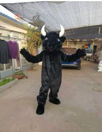 Real Pictures Black cow mascot Mascot Costumes Halloween Fancy Party Dress Cartoon Character Carnival Xmas