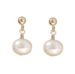8-9mm Ear Studs Dangle & Chandelier Freshwater pearl Earrings white Pink purple Lady/girl Fashion Jewellery