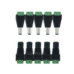 Lamp Holders & Bases Power Plug Male Female Socket Non-welded 5.5 X 2.5mm Conversion Connector Green TerminalLamp