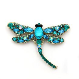 European and American High-grade Diamond Dragonfly Brooch Electroplating Alloy Retro Animal Womens Clothing Accessories Pin Batch