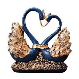 Resin Swan Craft Animal Statue Artwork Home Room Office Restaurant Table Decoration Gifts Ornament