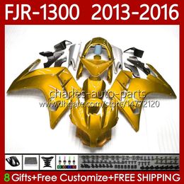 OEM Bodywork For YAMAHA FJR-1300 FJR 1300 A CC FJR1300A 2001-2016 Years Moto Body Gloss golden 112No.15 FJR1300 13 14 15 16 FJR-1300A 2013 2014 2015 2016 Fairing Kit