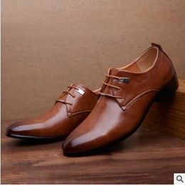 Designer-Mens business office genuine leather shoes gentleman brand wedding party black brown shoes luxury great breathable dress big size