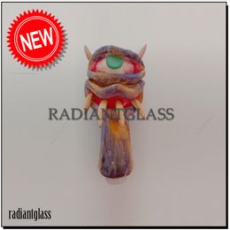 Cool Big Eyed 4" Hand Glass Pipe 3D Mini Smoking Pipe Tobacco Pipes Spoon Cigarette Tubes Handmade