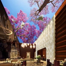 Papel De Parede 3D Ceiling Painting Wallpaper Landscape Home Decoration HD Stereoscopic Mural