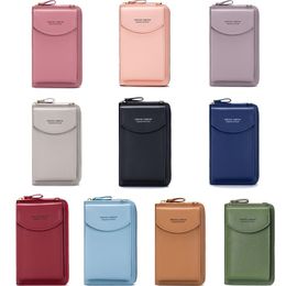 Women Shoulder Strap Purses Solid Color Leather Summer Bag Short Travel Mobile Phone Bag Card Holders Storage Wallet Flap Pocket
