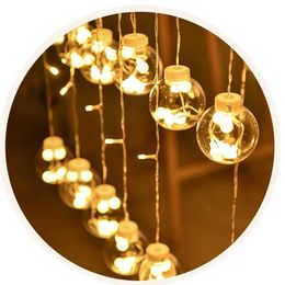 LED Wishing Ball Curtain String Lights Fairy Garland Lights Window Bedroom Wedding New Year Christmas Festival Decoration free ship D2.0