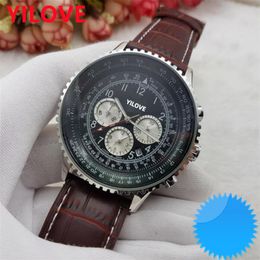 High Quality Full Functional Watch Japan Quartz Movement Men Clock Waterproof Montre De Luxe Gifts Genuine Leather Stainless Steel Business Wristwatches