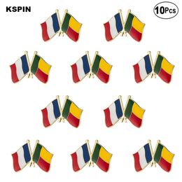 France and Benin Friendship Brooches Lapel Pin Flag badge Brooch Pins Badges 10Pcs a Lot