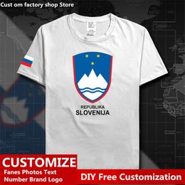 Slovenia Slovene Country T shirt Custom Jersey Fans DIY Name Number Brand High Street Fashion Hip Hop Loose Casual T shirt 220616