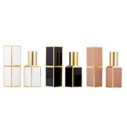 Packing Empty Bottle 12.1mm Calibre Square DIY Shiny Black Shiny White Brown Lipstick Tube Refillable Portable Cosmetic Packaging Container