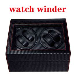 Luxury Fashion hochwertiger Uhren Wickler Mover Open Motor Stop Automatic Watch Rotatator Display Box Wickler Remontoir Wood Leder H220512
