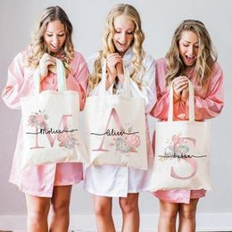 Shopping Bags Personalized Bridesmaid Tote Maid Of Honor Custom Name Handbag Bridal Bachelorette Party Gifts Bride Wedding Shoulder BagShopp