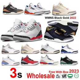 2023 WMNS Black Gold 3 Basketball Shoes Men Women Neapolitan Fire Red Muslin Desert Elephant Court Purple Cardinal Racer Blue Georgetown With Box