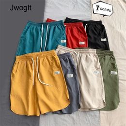 Summer Thin Mens Shorts Drawstring Waist Fashion Yellow Red Men Loose Bermuda Shorts Beach Short Joggers 4XL 5XL 210412