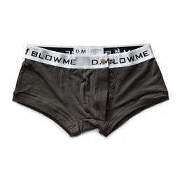 Underpants Man's Underwear Gay Boxershorts Button Ropa Interior Hombre Boxer Men Cotton Calzoncillos CuecasUnderpants