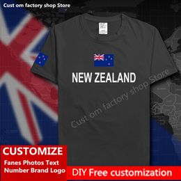 Zealand Country Flag T shirt Free Custom Jersey Fans DIY Name Number Brand Cotton T shirts Loose Casual Sports T shirt 220616