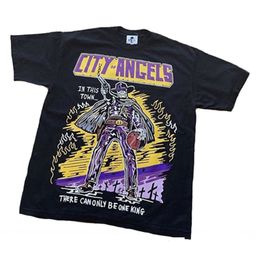 Camisa de baloncesto para hombres de Warren camisa de gran tamaño Lotas diseñadores camisetas sueltas Ciudad de los ángeles camiseta para mujeres Lakers camisa municipal ropa de manga