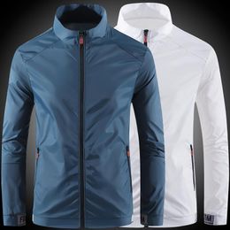 Men's Jackets Men's Sunscreen Thin Sports Clothing 2022 Outdoor Skin Blue Gray White 4XL CoatsMen's