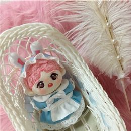 Handmade 10cm Doll Clothes Maid Dress Headband Apron Kpop Plush Dolls Outfit Toys Baby Accessories Cos Suit 220707