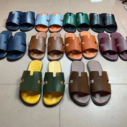 Designer Herren Slipper Jungen Mode Paris Slides Heritage Kalbsleder Sandalen Hochwertige Izmir Flip Flop Mann Große Größe 38-46 mit Box