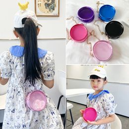 Korean children princess handbags summer kids candy small round bag girl one shoulder transparent jelly bags zero wallets F1433