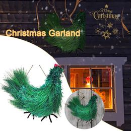 Decorative Flowers & Wreaths Christmas Wreath House Decoration Rooster Chicken & Hangs 20 Inch Boxwood WreathDecorative