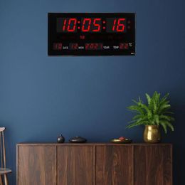 Wall Clocks Large Screen Digital Clock 12/14H W/ Temperature Office Alarm ClocksWall