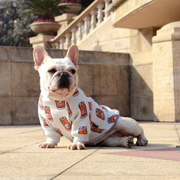 Dog Clothes for Small Dogs French Bulldog Coat Dog Tshirt Cotton Pet Sweater Cans Print Puppy Clothes for Chihuahua Dog Costume 201102