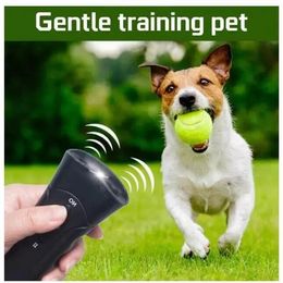 3 in 1 Ultrasonic LED Pet Dog Repeller Stop Bark Training Trainer Device Anti Barking Flashlight Obedience SJSD1