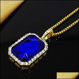 Pendant Necklaces Bling Hip Hop Jewellery Necklace Rock Rap Chain Iced Out Mens Drop Delivery 2021 Pendants Queen66 Dhv1N
