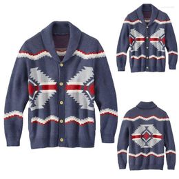 Men's Vests Autumn And Winter Coat Striped Retro Long-sleeved Trendy Warm Knitted Sweater Jackets With Pockets Coats For Men Guin22