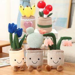 Simulation Plants Potted Flowers Plush Toys Home Decoration Ornaments Holiday Gifts